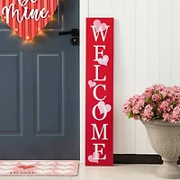 Glitzhome® 3.5ft. Valentine's Wooden Welcome Porch Sign