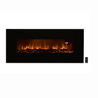 Hastings Home 50" Black Electric Fireplace