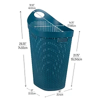 Mind Reader 60L Ventilated Mobile Laundry Hamper with Cut Out Handle & Integrated Caster Wheels