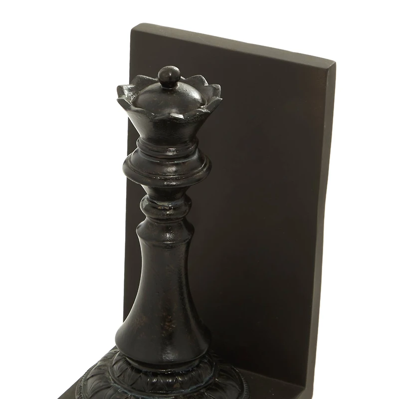 8" Black Chess Bookends, 2ct.