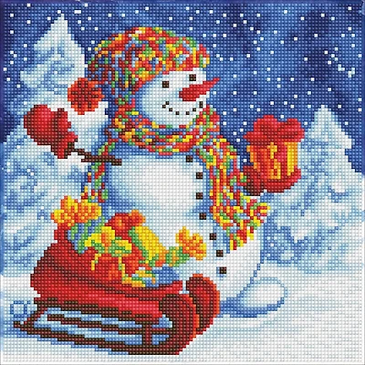 Diamond Art Holiday Snowman Fun Intermediate Kit
