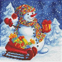 Diamond Art Holiday Snowman Fun Intermediate Kit