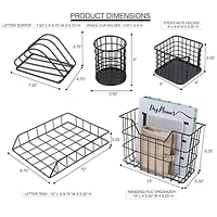 Sorbus 5-Piece Desk Organizer Set for Home & Office