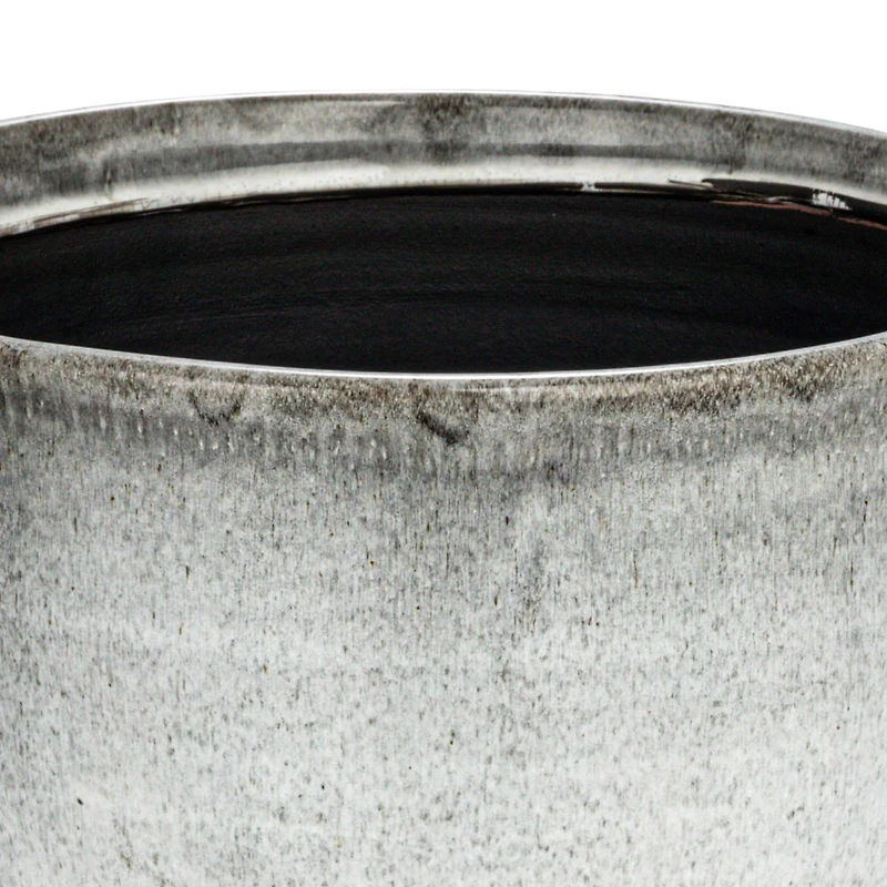 Hello Honey® 12.25" White Terra Cotta Footed Vase with Raised Dots & Reactive Glaze