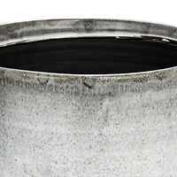 Hello Honey® 12.25" White Terra Cotta Footed Vase with Raised Dots & Reactive Glaze