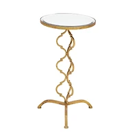30" Gold Glam Metal Accent Table