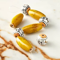 Yellow & White Ceramic Bead Mix by Bead Landing™