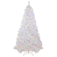 6.5ft. Pre-Lit Seneca White Spruce Artificial Christmas Tree, Dual Function LED Lights