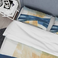 Designart 'Indigo Panel III' Geometric Bedding Set