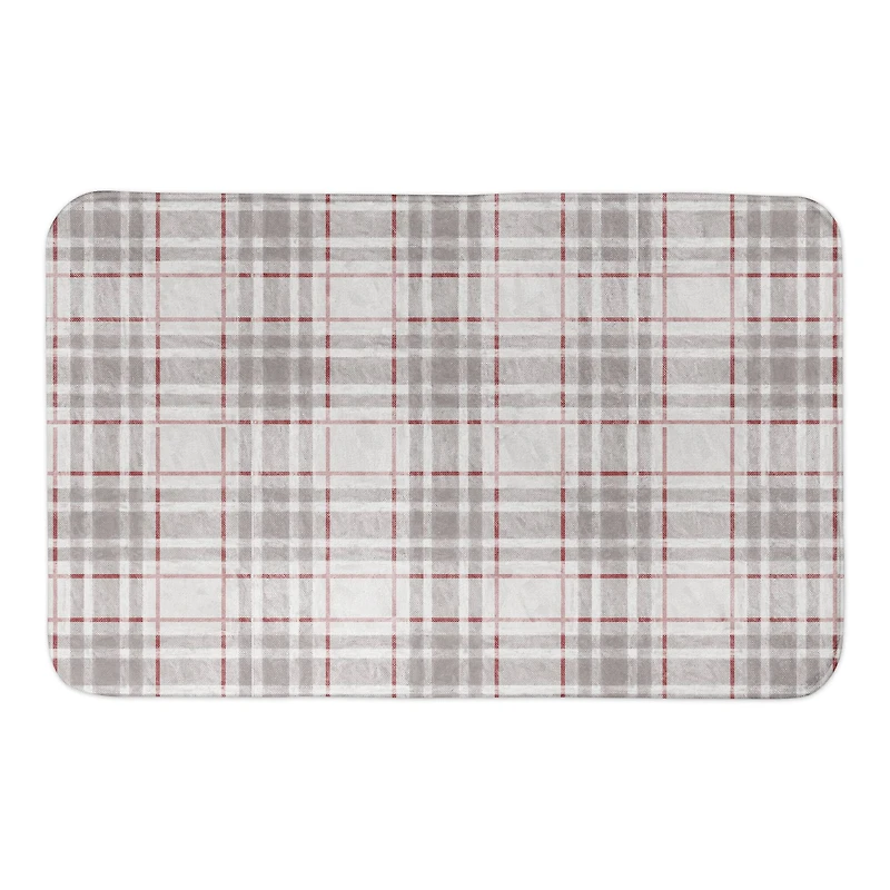 Designs Direct Holiday Gray Plaid Bath Mat, 34" x 21"