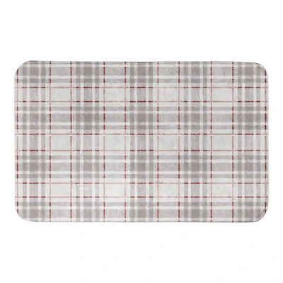 Designs Direct Holiday Gray Plaid Bath Mat, 34" x 21"