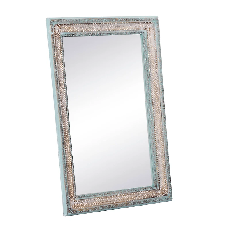 48" White Wood Farmhouse Wall Mirror