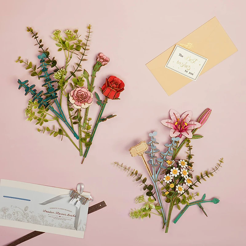 Rowood Wooden Flower Basket DIY 3D Puzzle Kit