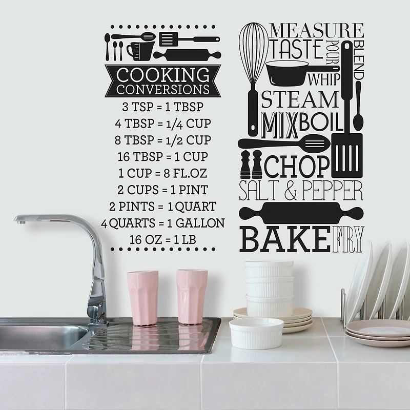 RoomMates Cooking Conversions Peel & Stick Wall Decals
