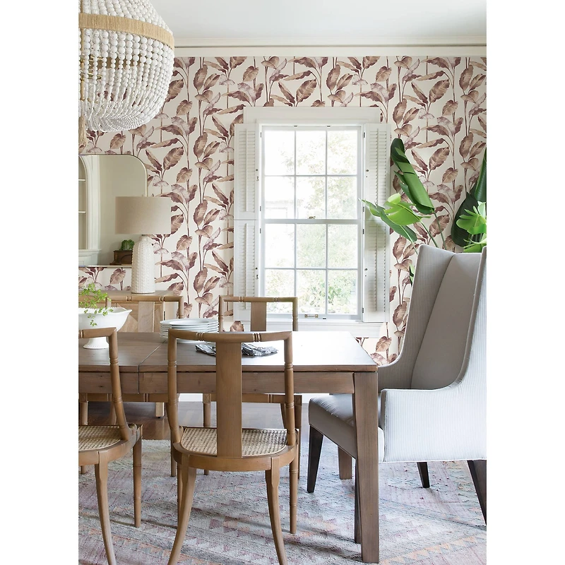 NuWallpaper Mauve Banana Leaf Peel & Stick Wallpaper