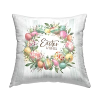 Stupell Industries Easter Wishes Wreath Decorative Printed Throw Pillow