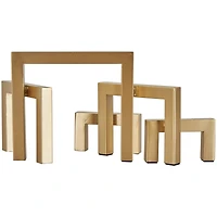 13" Gold Metal Geometric Abstract Square Arched Sculpture