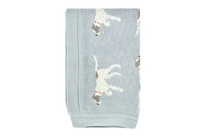 Hello Honey® Cotton Knit Baby Blanket with Dog Pattern