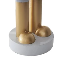 46.5" Gold & Silver Metal Standing Nutcracker Sculpture