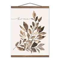 Cascading Branches Teak Hanging Canvas