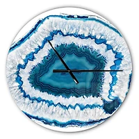 Designart 'Blue Agate Crystal Modern Wall Clock