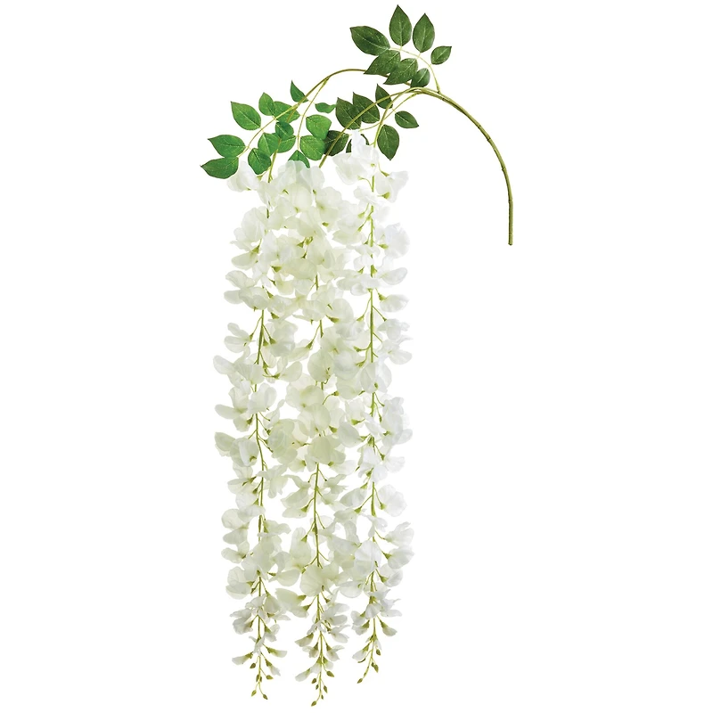 White Wisteria Hanging Spray