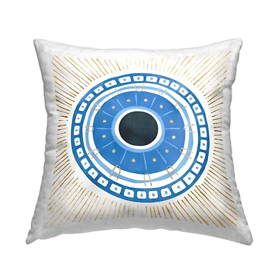 Stupell Industries Geometric Pattern Evil Eye Spiritual Symbol Throw Pillow, 18" x 18"