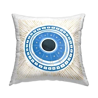 Stupell Industries Geometric Pattern Evil Eye Spiritual Symbol Throw Pillow, 18" x 18"