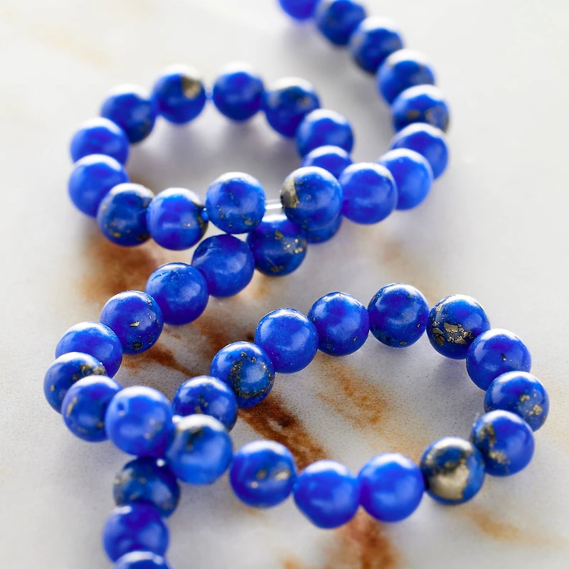 Blue Reconstituted Lapis Round Beads, 4mm by Bead Landing™