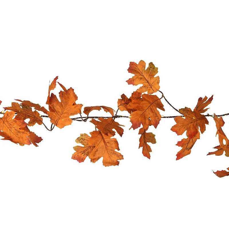42ct. Warm White LED Brown Leaf Garland String Lights by Ashland®