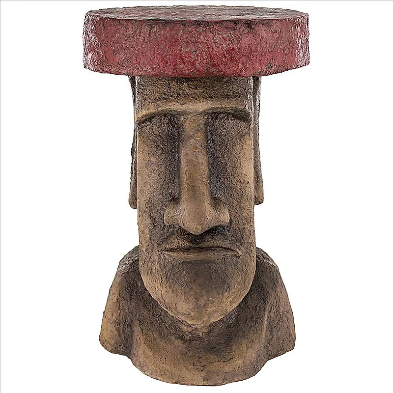 Design Toscano 20.5" Easter Island Polynesian Moai Sculptural Side Table