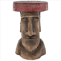 Design Toscano 20.5" Easter Island Polynesian Moai Sculptural Side Table
