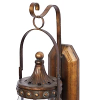 20'' Bronze Glass Decorative Candle Wall Sconce