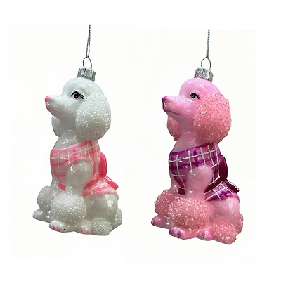 Assorted 4.75" Poodle Glass Ornament by Ashland®, 1pc.