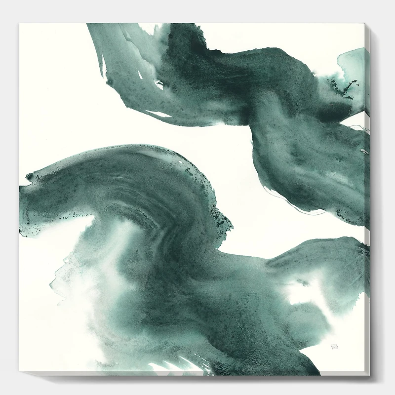 Designart - Gouache Green on Gray I