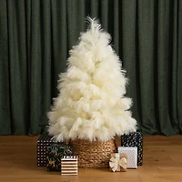4ft. Unlit Off-White Pampas Grass Artificial Christmas Tree