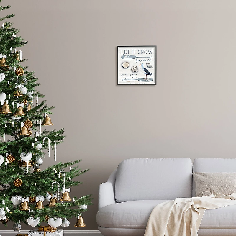 Stupell Industries Let It Snow Somewhere Else Phrase Framed Giclee Art
