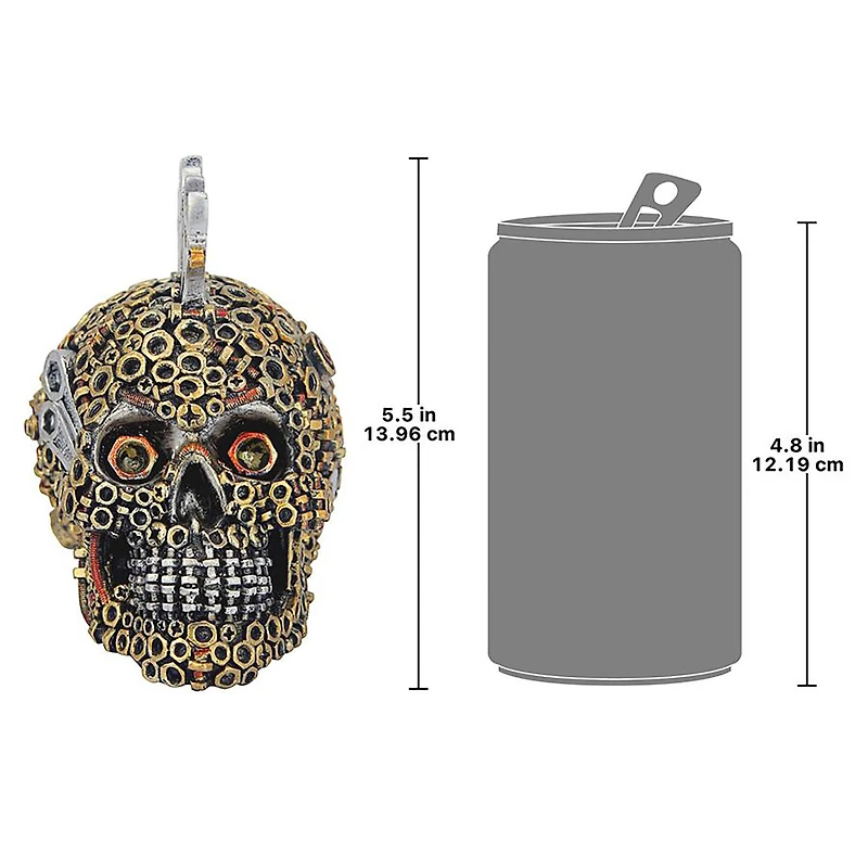 Design Toscano 5.5" Gear Head Nuts & Bolts Motor Skull Statue