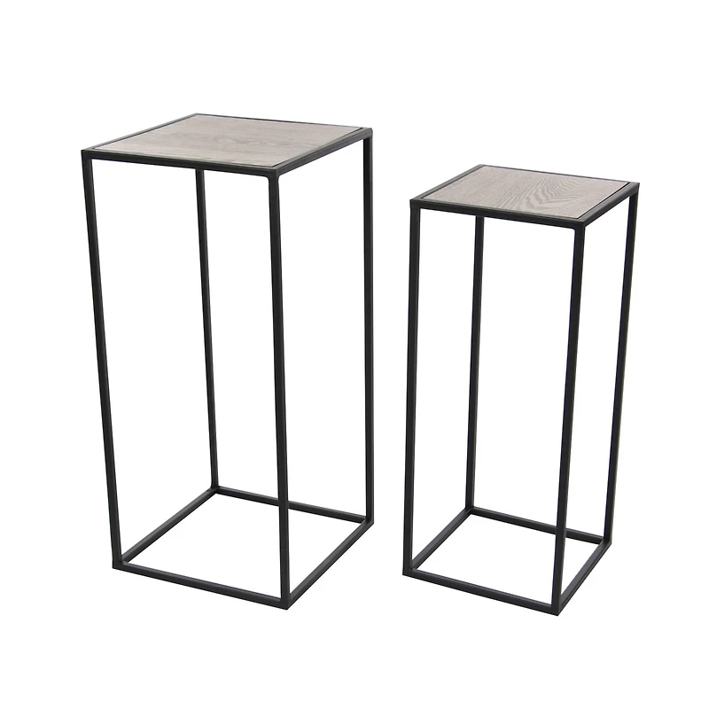 Black Metal Contemporary Accent Table Set