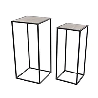 Black Metal Contemporary Accent Table Set