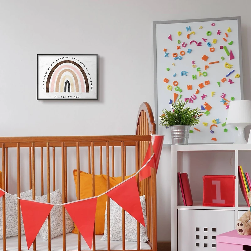 Stupell Industries Diversity Rainbow Wall Art in Black Frame