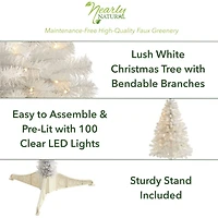 4ft. Pre-Lit White Artificial Christmas Tree, Clear LED Lights