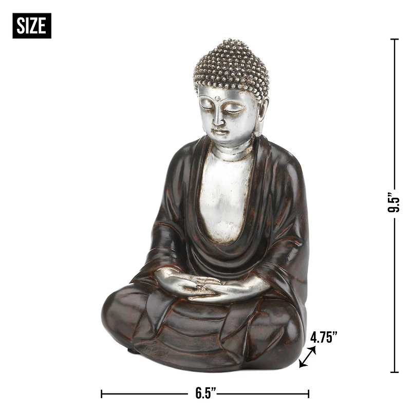 9.5" Peaceful Sitting Buddha Figure
