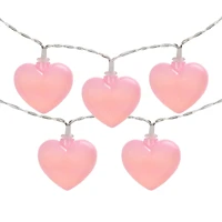 10ct. Pink LED Valentine's Day Heart String Lights with Clear Wire