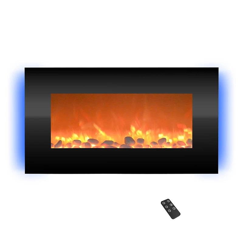Hastings Home 31" Black LED Backlit Fireplace