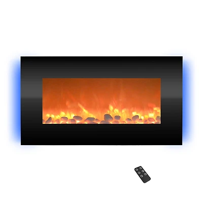 Hastings Home 31" Black LED Backlit Fireplace