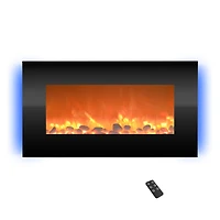 Hastings Home 31" Black LED Backlit Fireplace