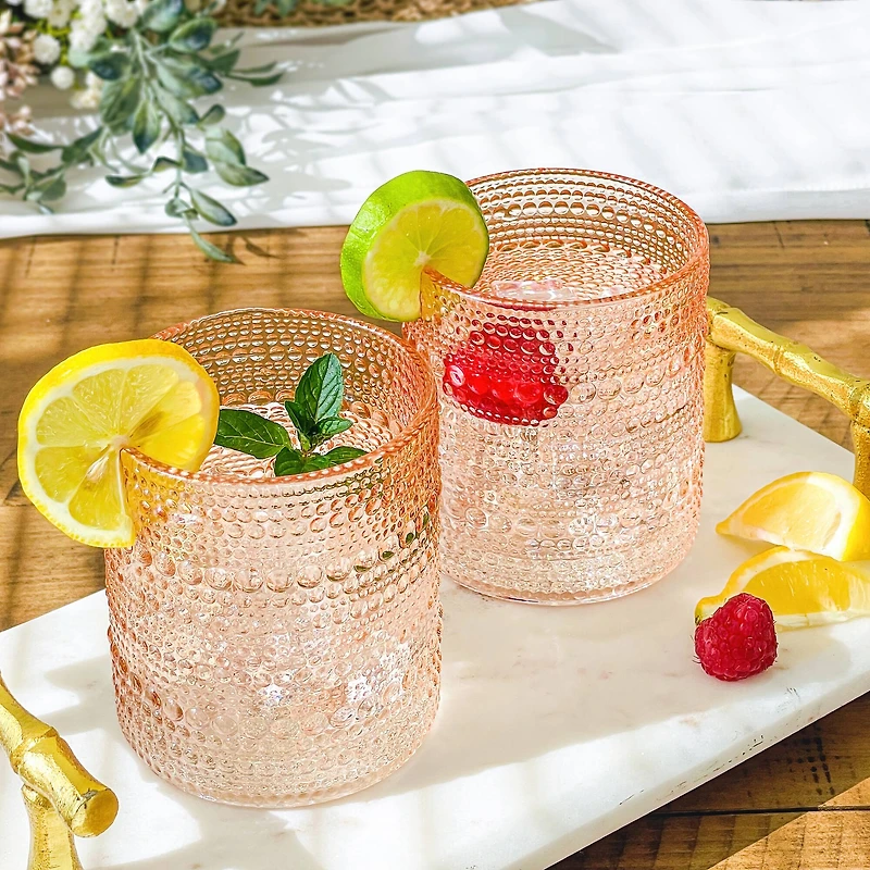 Kate Aspen® 10oz. Textured Beaded Rose Gold Glass, 6ct.