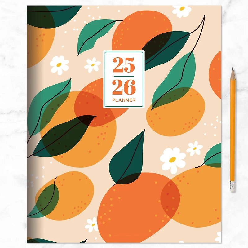 TF Publishing 2025-2026 Oranges & Peaches Large Monthly Planner