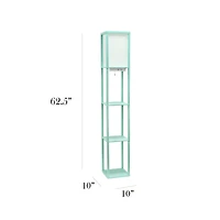 Simple Designs Floor Lamp with 2 USB Charging Ports/1 Outlet